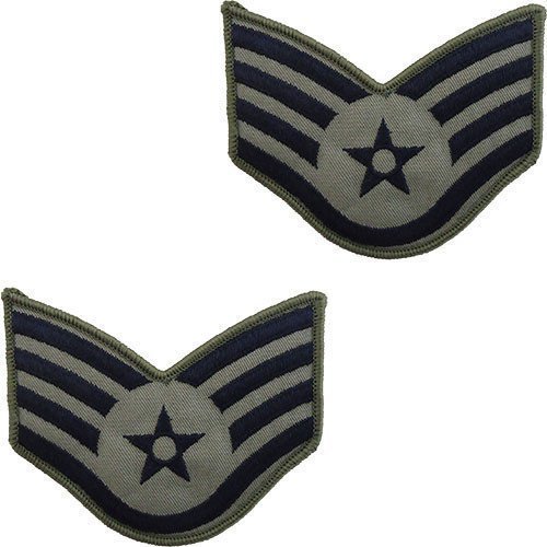 American U.S Air Force Insignia Staff Sergeant Airman Rank Stripes Patch Badge