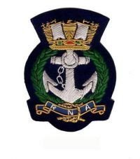 British Military Genuine Badge - ​Royal Naval Association Silver bullion wire Blazer badge