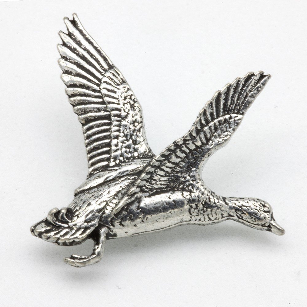 Flying Ducks Silver Pewter Pin Badge Great Detail And Quality 