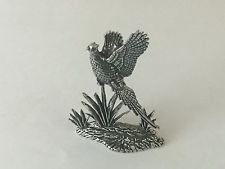 New Pewter Pheasant in Flight from the Grass Figurine
