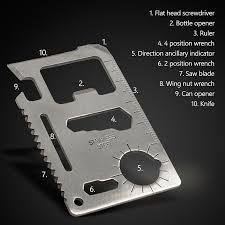 New 11 in 1 Multipurpose Pocket Wallet Survival Tool Kit Credit Card Size