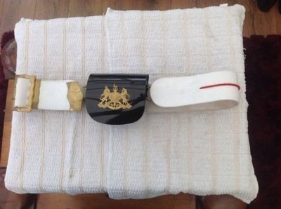 GENUINE HOUSEHOLD CAVALRY BLUES AND ROYALS LIFE GUARDS TROOPERS CROSS BELTS