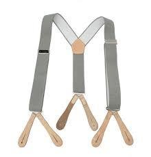 British Army  Genuine Gray/Leather Uniform Braces