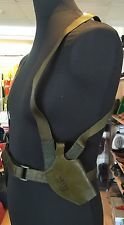 British Royal Air Force Genuine Vintage Rare Olive Leather Gun Shoulder Holsters