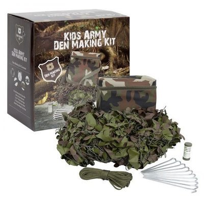 New Kid's Army Den Making Kit Complete Army Den Camo Net Hide Kit
