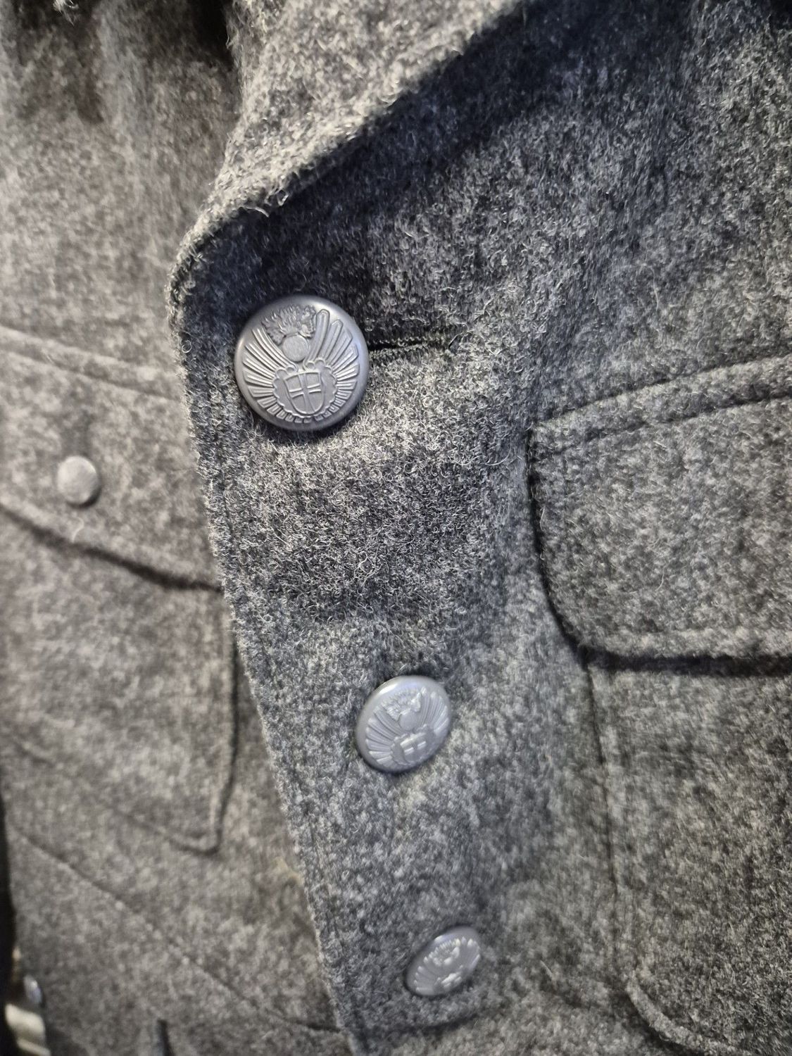 Danish Civil Defence Wool Grey Coat Jacket - Post War Heavyweight Danish Civil Defence Wool Grey Coat Jacket - Post War Heavyweight