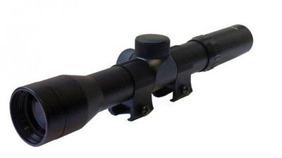 New SMK Fixed Power Rifle Scope 4x28 Compact Includes Mounts