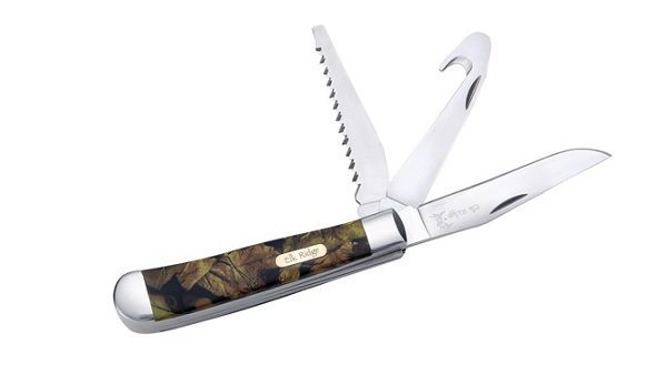 New ​Elk Ridge 3 Blade Knife Straight, Saw, and Hook. 4" Knives