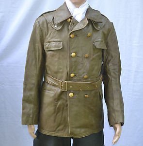 Belgium Military Genuine 1950's Police Motorcycles Raindeer Leather Jackets