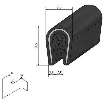 Kantenschutzprofil  schwarz