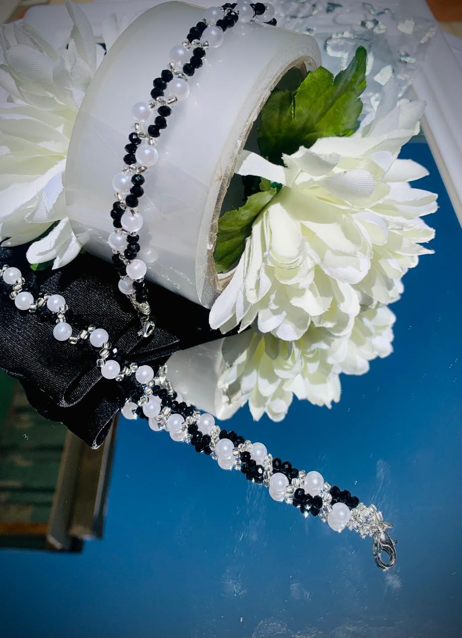 Black Stone Pearl Bracelet