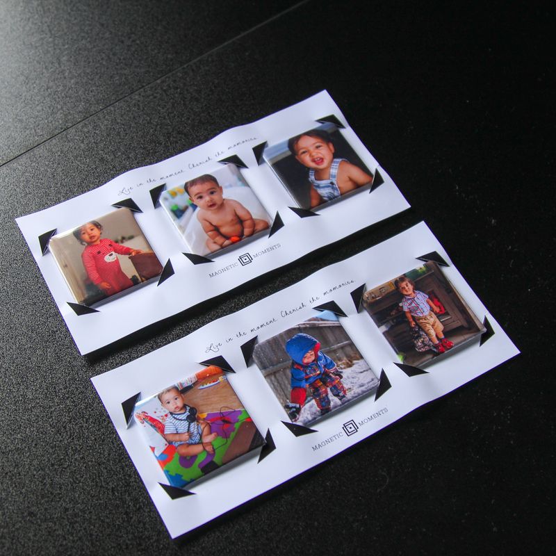Set of 6 customised photo magnets