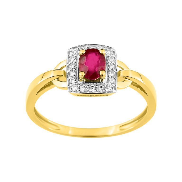 Anillo oro 375 Rubíes con circonitas K096_11 9K