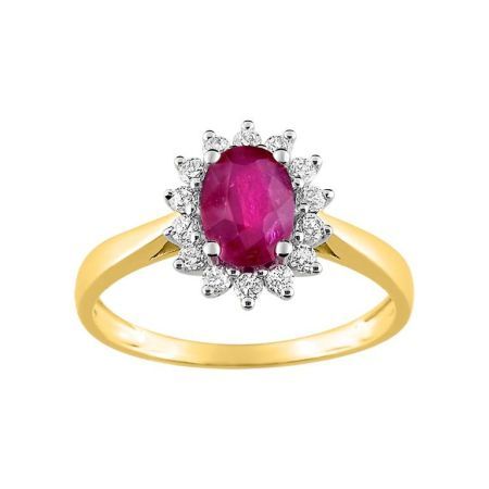 Anillo oro 375 Rubíes con circonitas K096_13 9K