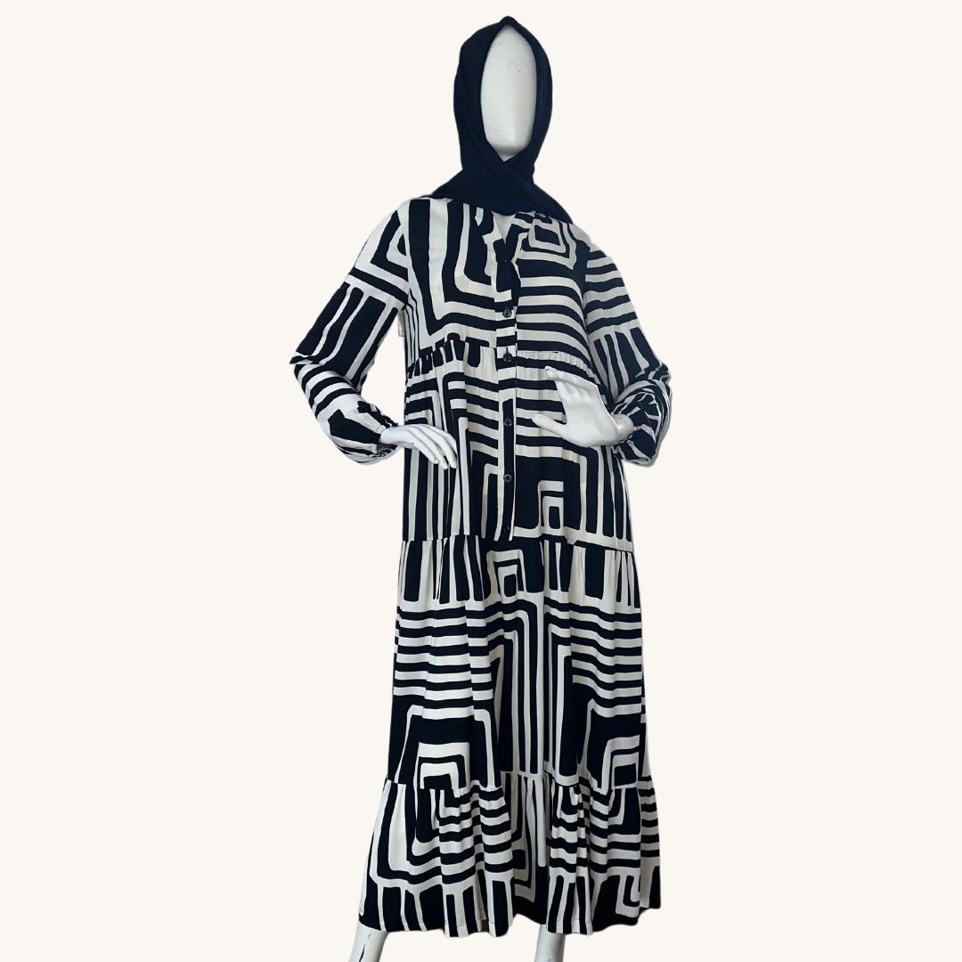 SS&#39;24/25 Maxi Tiered Shirt Dress