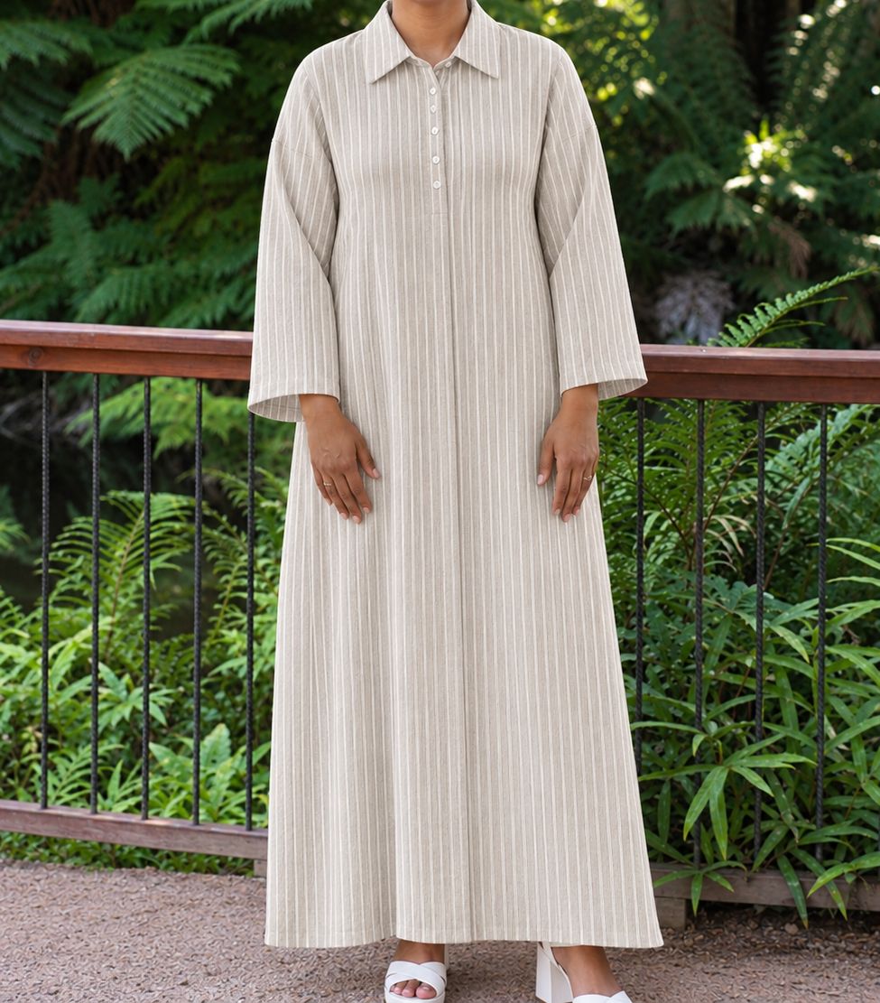 Irish Linen Stripe Raeeqah Dress