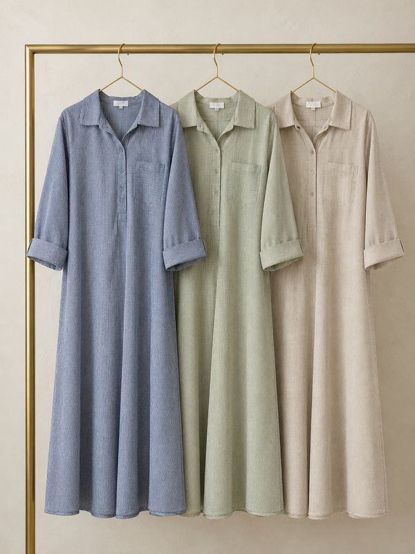 Irish Linen Stripe Raeeqah Dress
