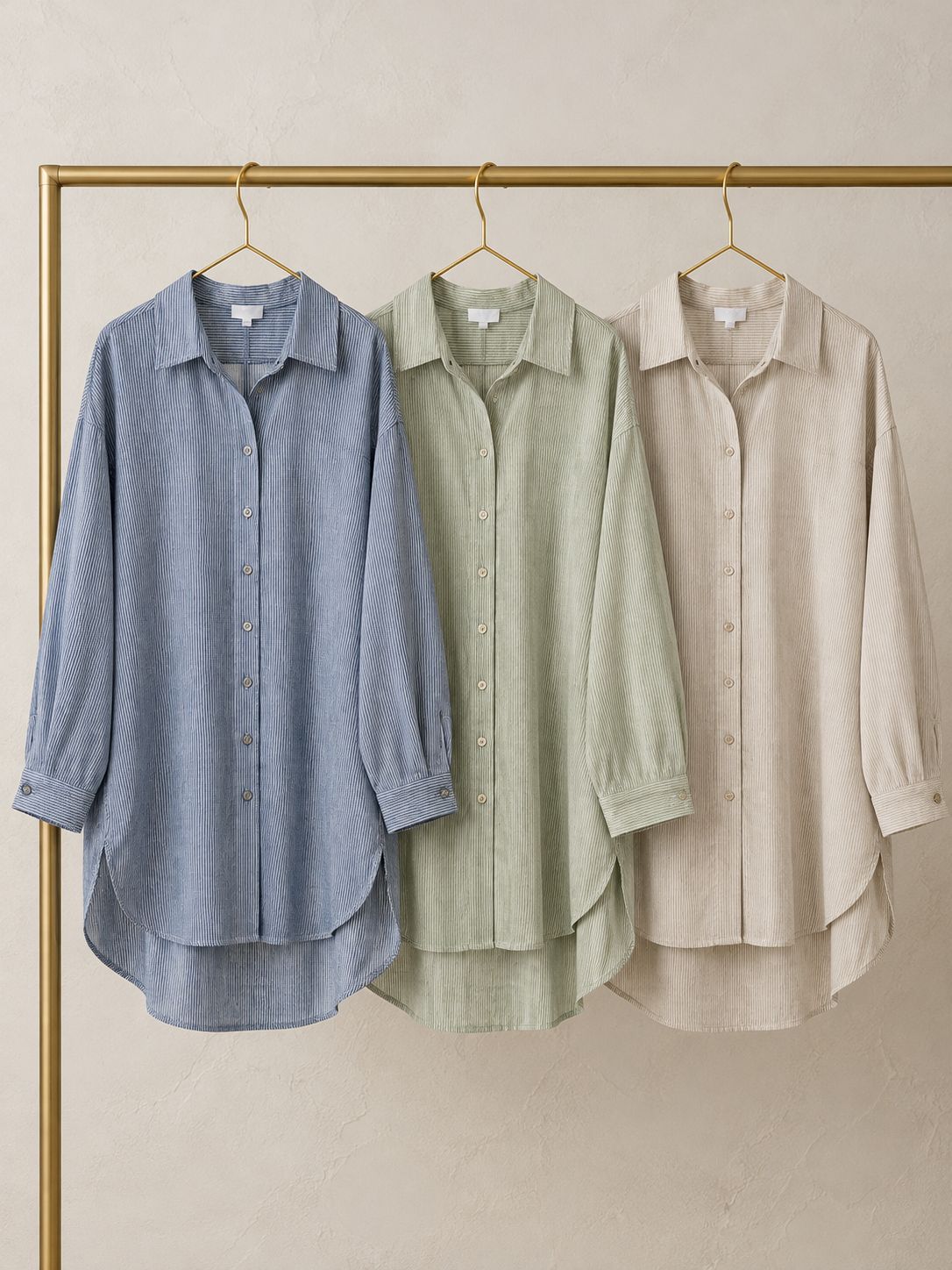 Irish Linen Stripe Boyfriend Shirt