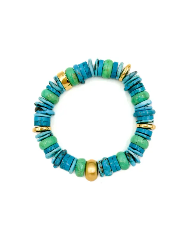 NEST Green Turquoise Mix Stretch Bracelet