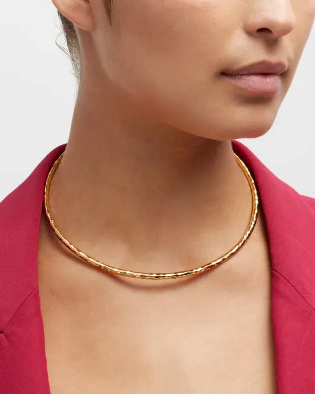 NEST Hammered Gold Collar Necklace