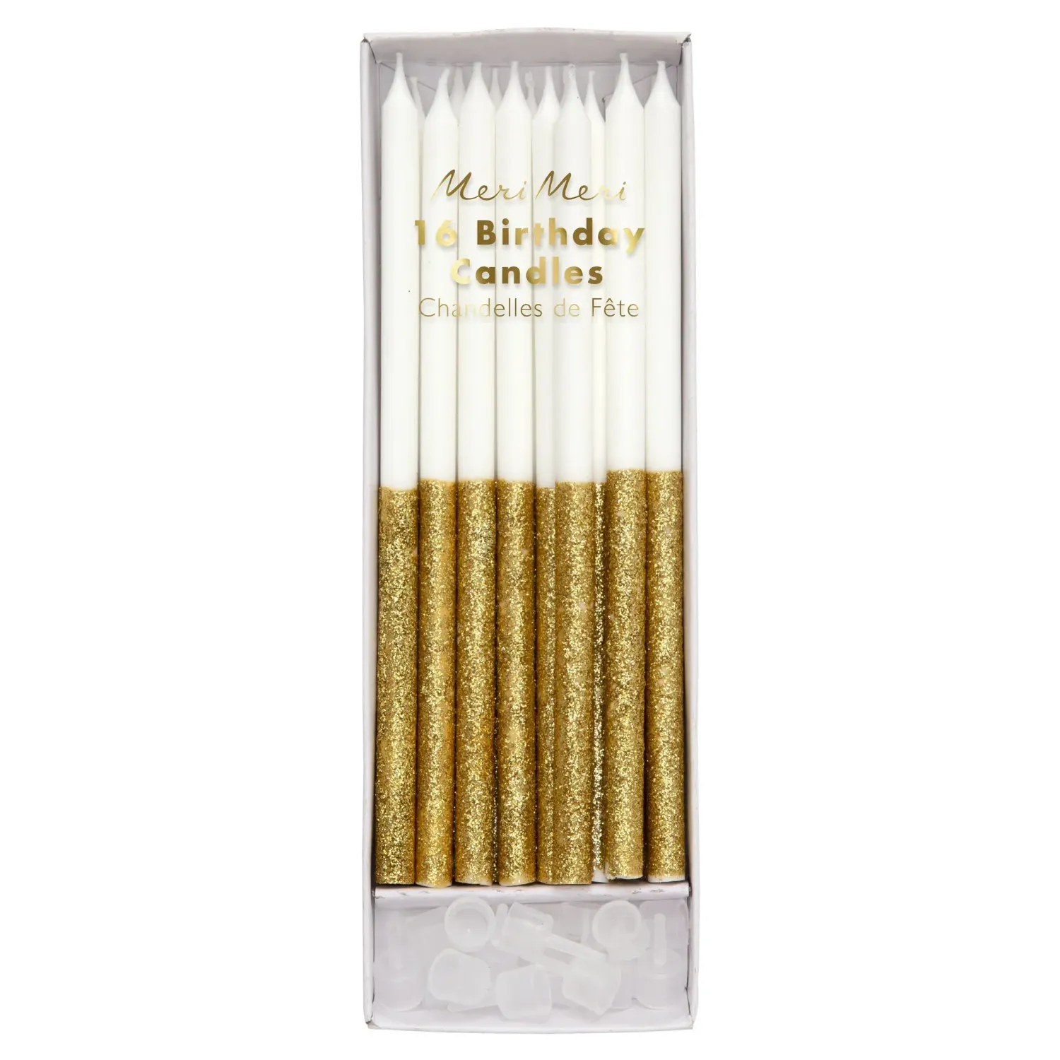 Meri Meri Gold Glitter Dipped Candles