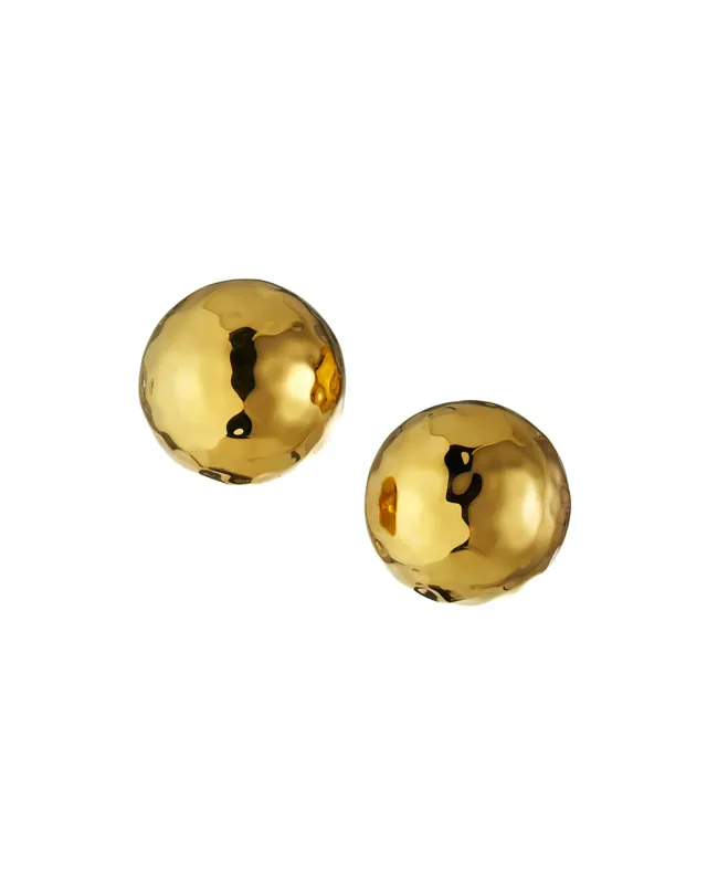 NEST Gold Hammered Dome Stud Earrings