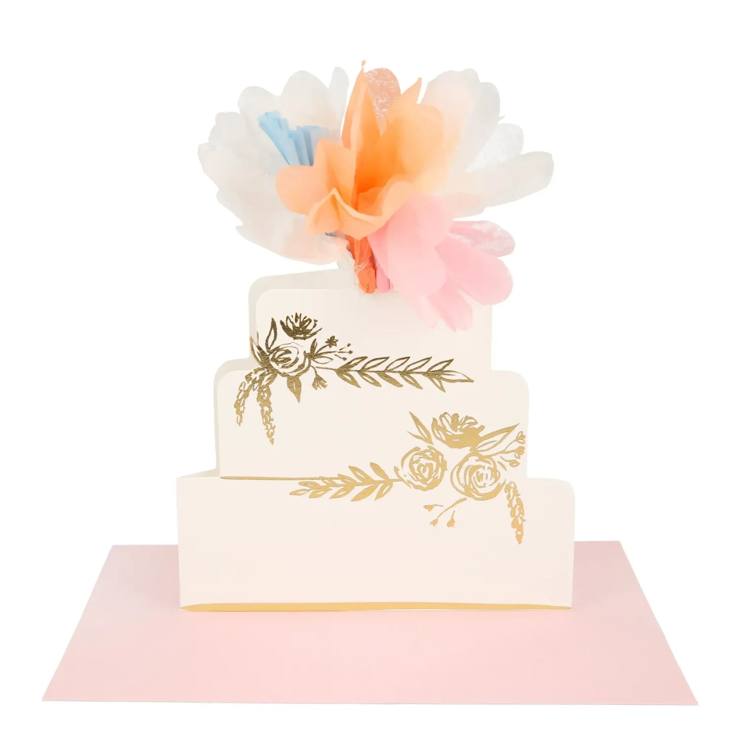 Meri Meri Floral Cake Stand-Up  Wedding Card