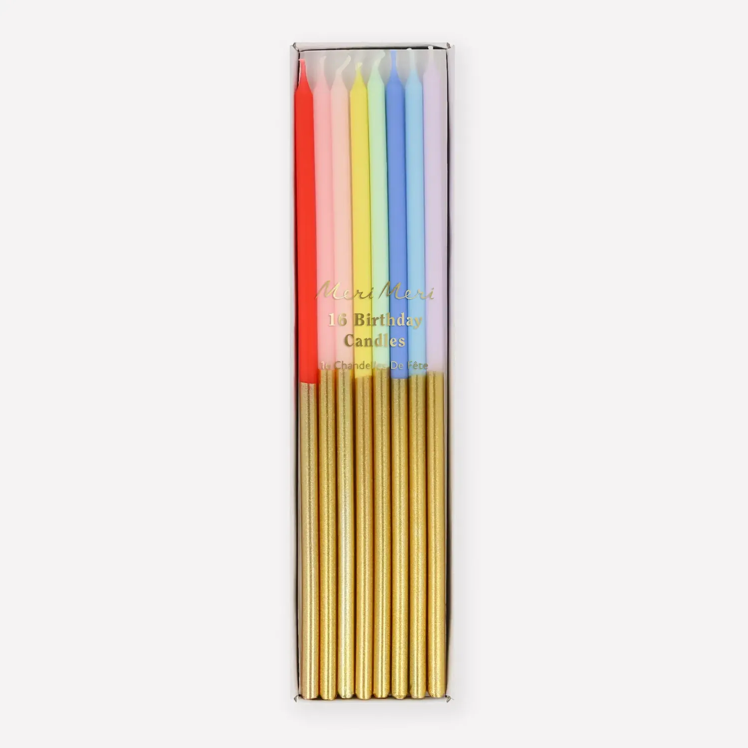 Meri Meri Gold Dipped Rainbow Mix  Candles