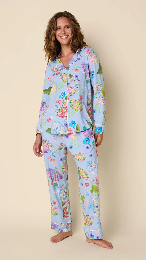 Cat&#39;s Pajamas Pima Knit Long-Sleeved Pajama