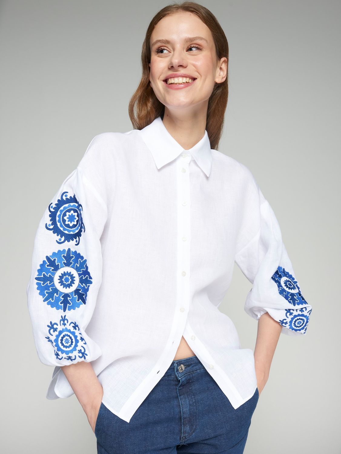 Vilagallo Manga Abullonada Shirt