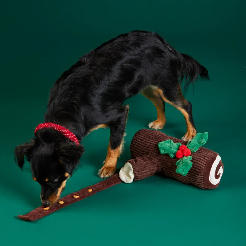 The Foggy Dog Yule Log Interactive Snuffle Dog Toy