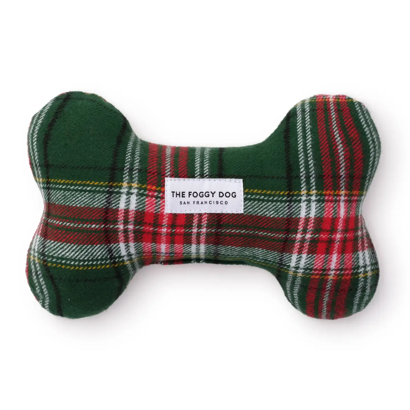 The Foggy Dog Holly Jolly Plaid Dog Bone