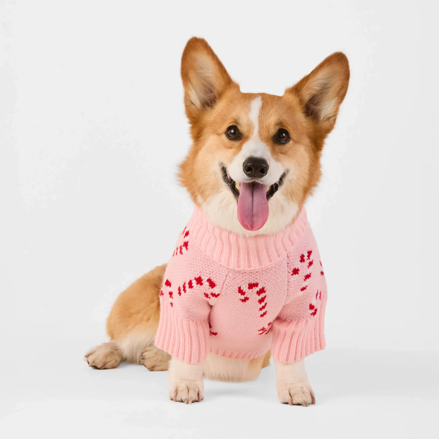 The Foggy Dog Pink Candy Canes Dog Sweater