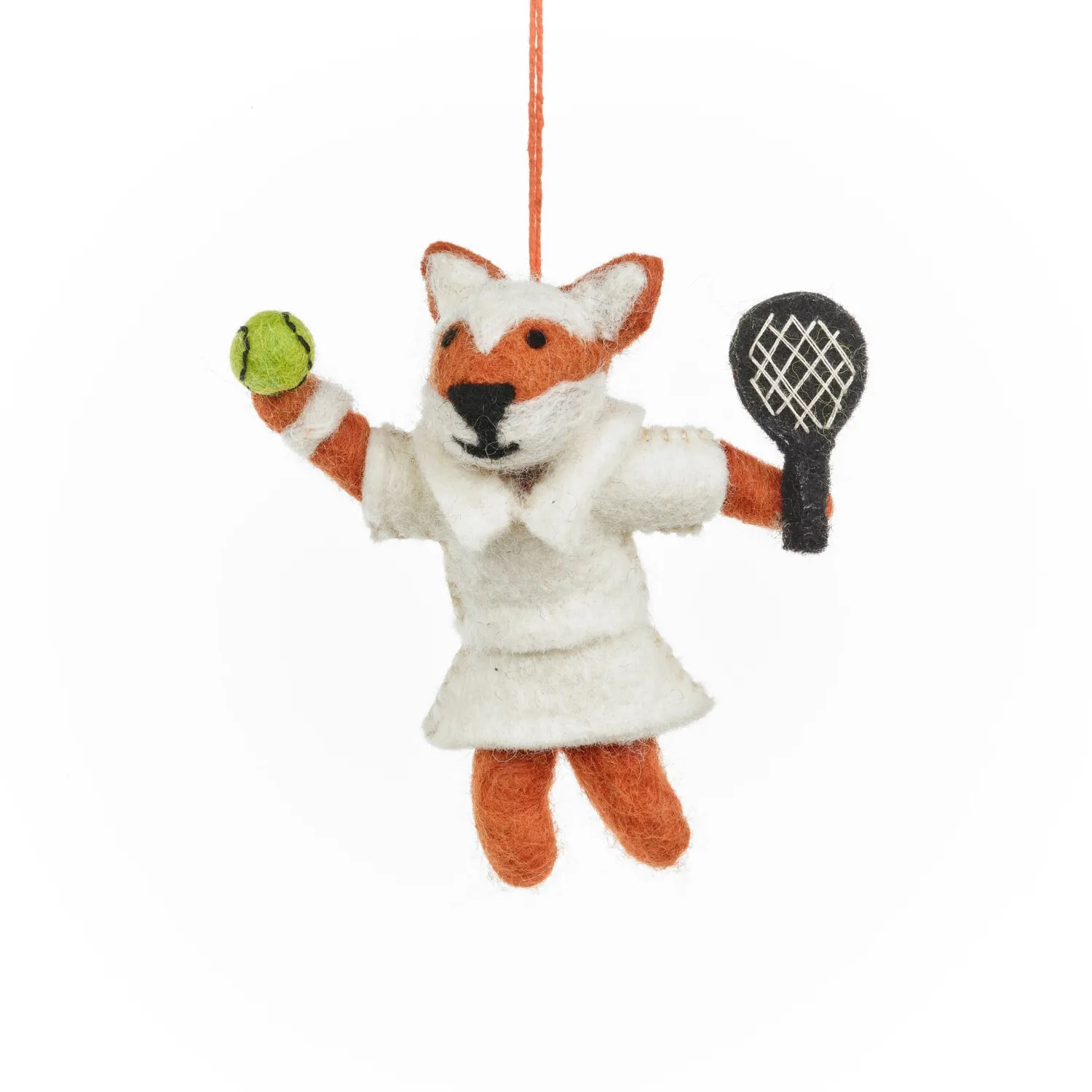Handmade Felt Wimbledon Fox Hanging Tennis
