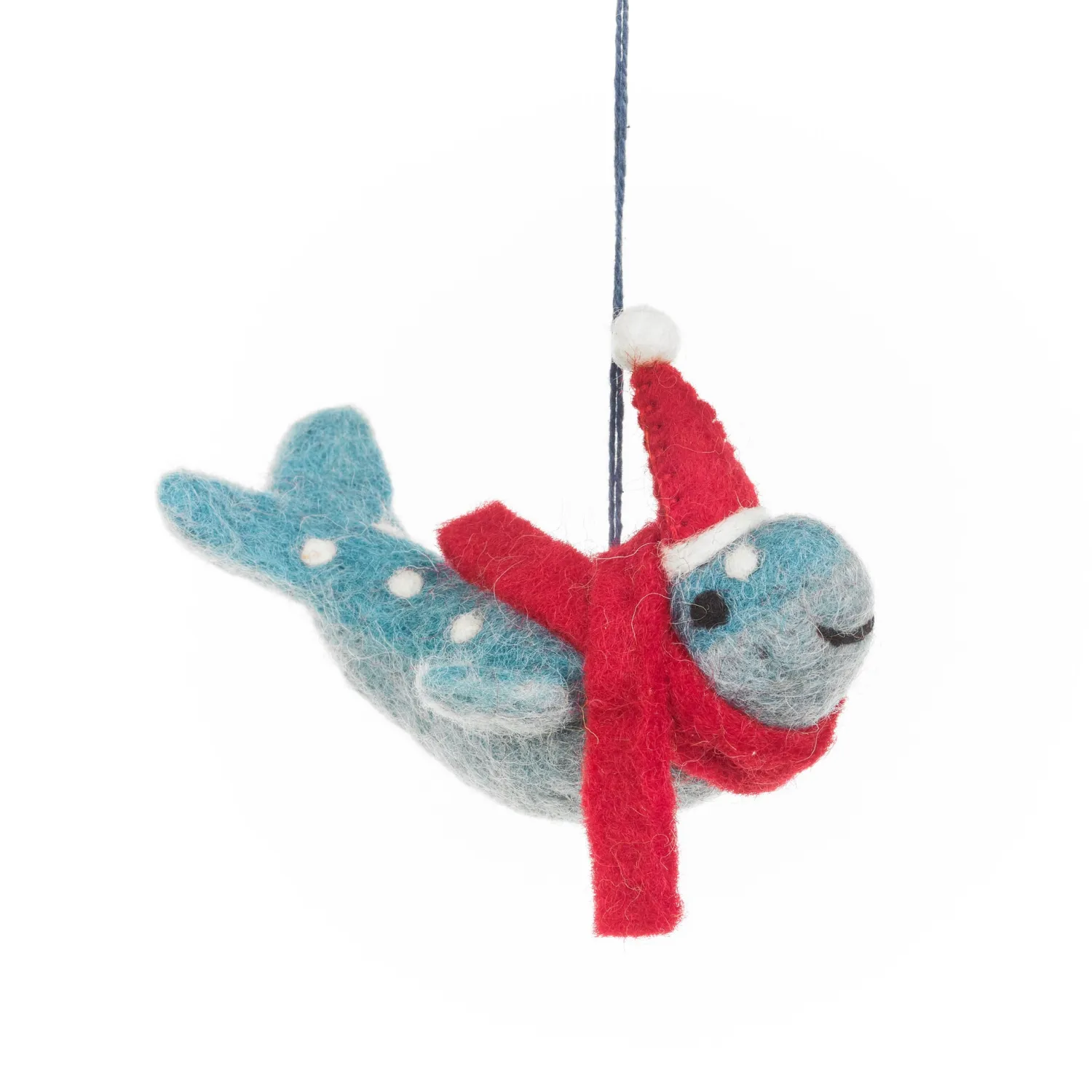 Handmade Felt Christmas Humpback Whale Decoration