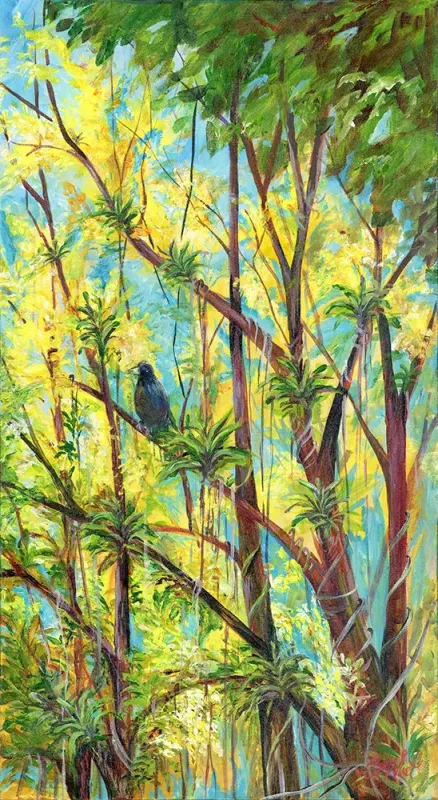 Bird on Yellow Tree