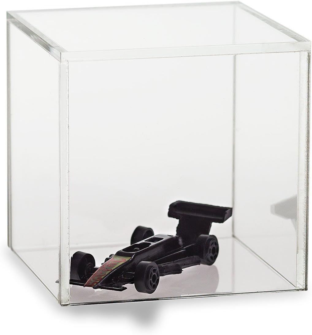 Source One Premium Clear Acrylic Display Case, Available with Additional Base (11 Inch Cube, No Base)