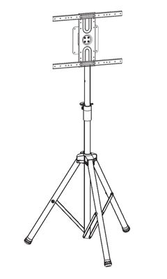 AweDynamics Tripod TV Stand for 23-75 inch Flat Screen/Curved TVs up to 100 lbs, Height Adjustable Portable TV Stand with Safety Design, Max VESA 600x400m, Black with Rotation