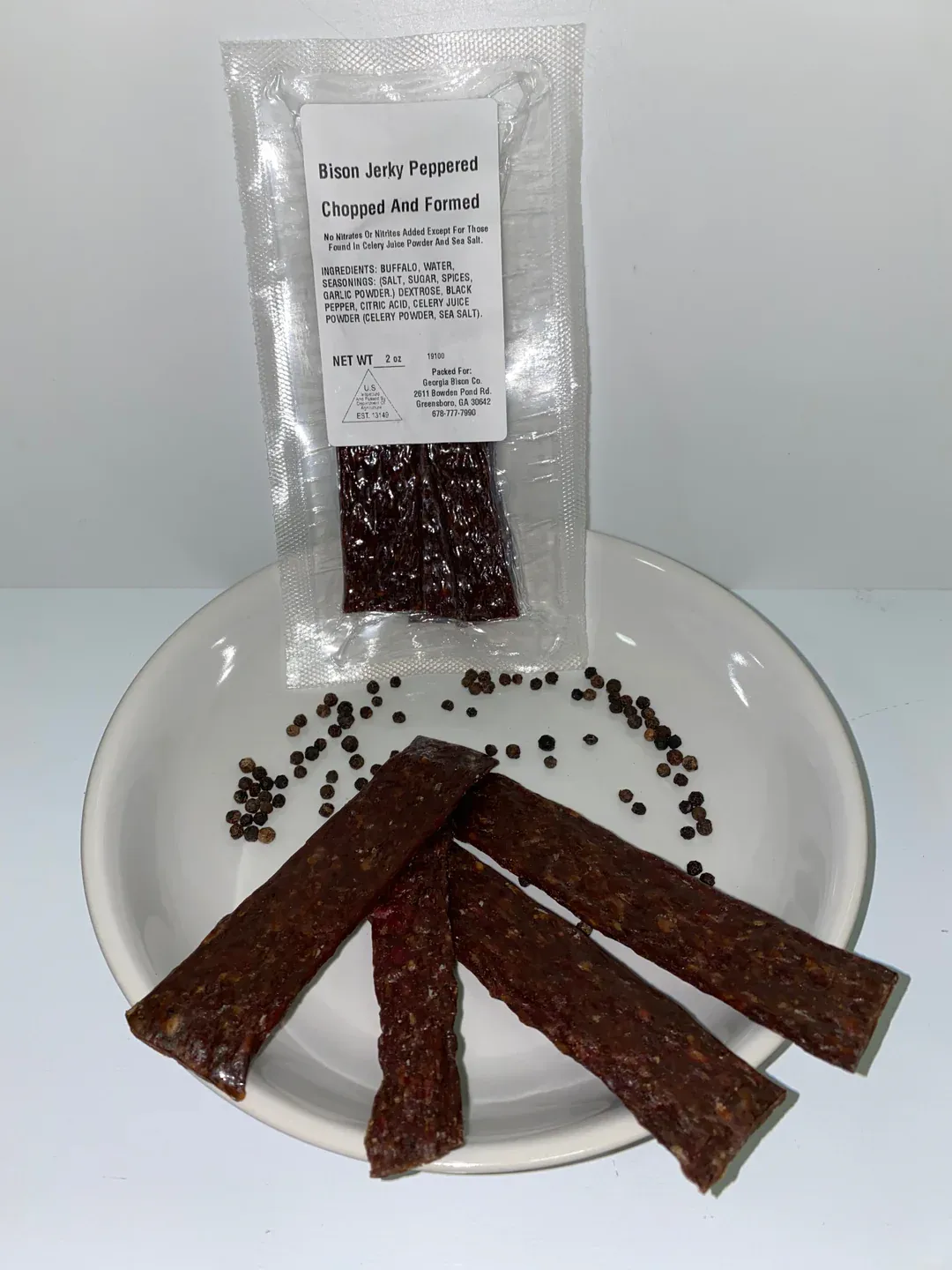 The Georgia Bison Company Bison Jerky - Peppered Flavor 2 oz.16.