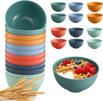 12 Pcs Unbreakable Cereal Bowls Set