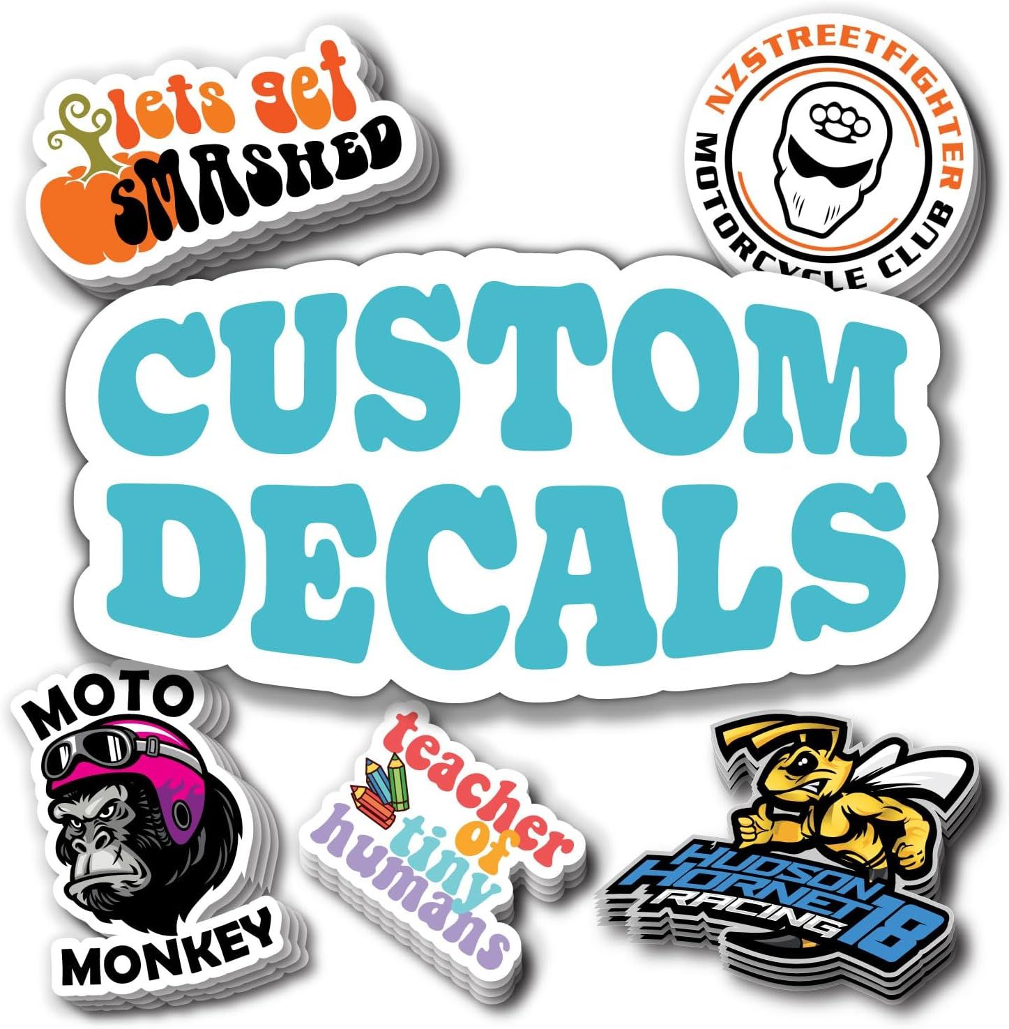 Customize Your Own Decals. Upload Your Photo, Text, Logo, or Image. UV &amp; Fade Resistant, Dishwasher Safe, Premium Vinyl w/Air Release Adhesive. for Bubble Free Installation.