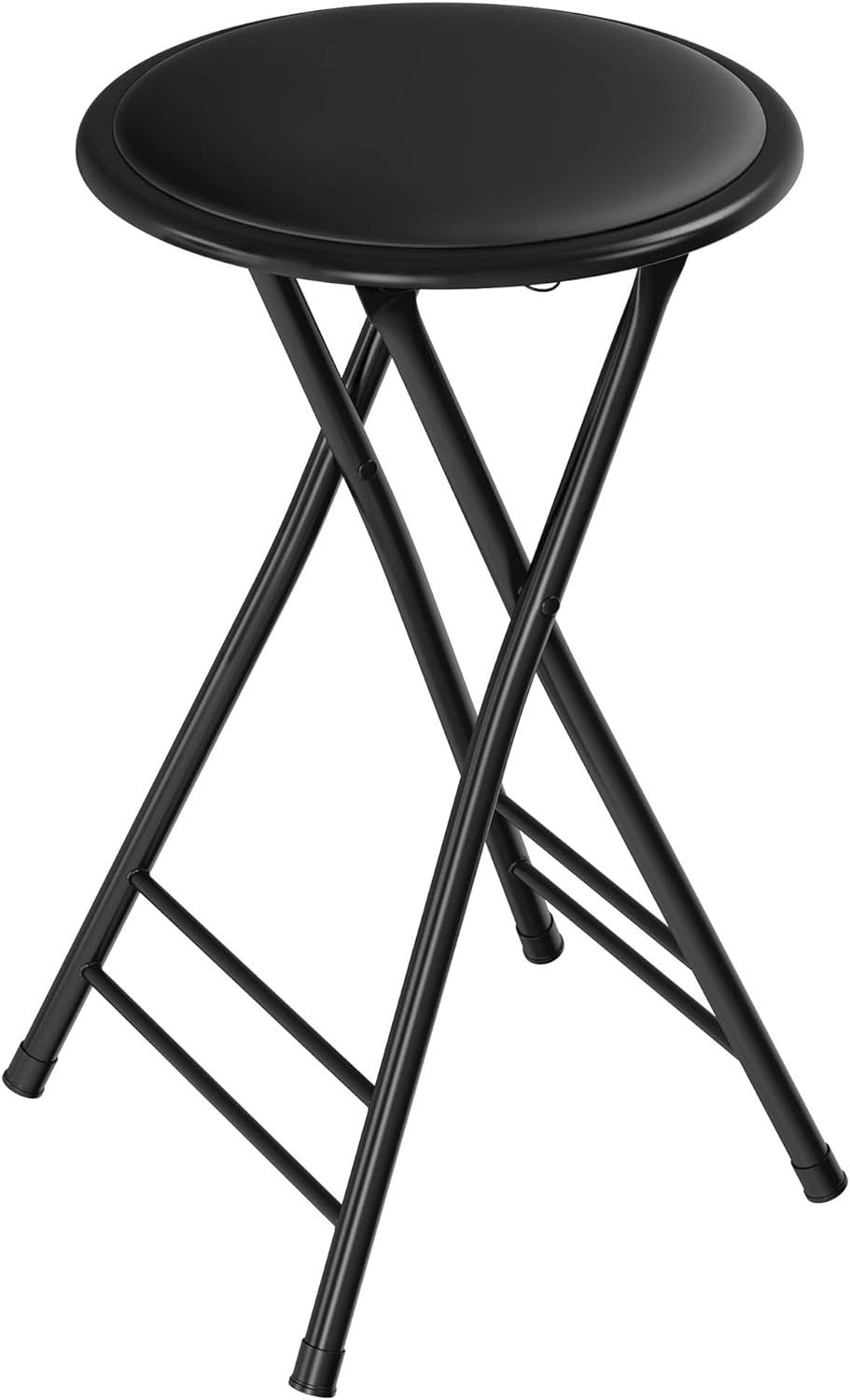 Folding Stool - Backless 24-Inch Stool with 225lb Capacity for Kitchen or Rec Room