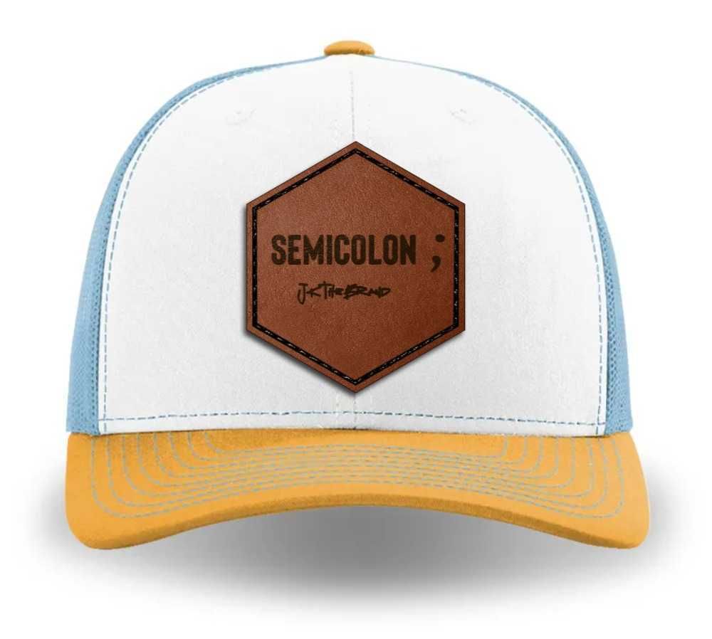 112-LP Richardson Leather Patch Trucker Cap &quot;Semicolon&quot;