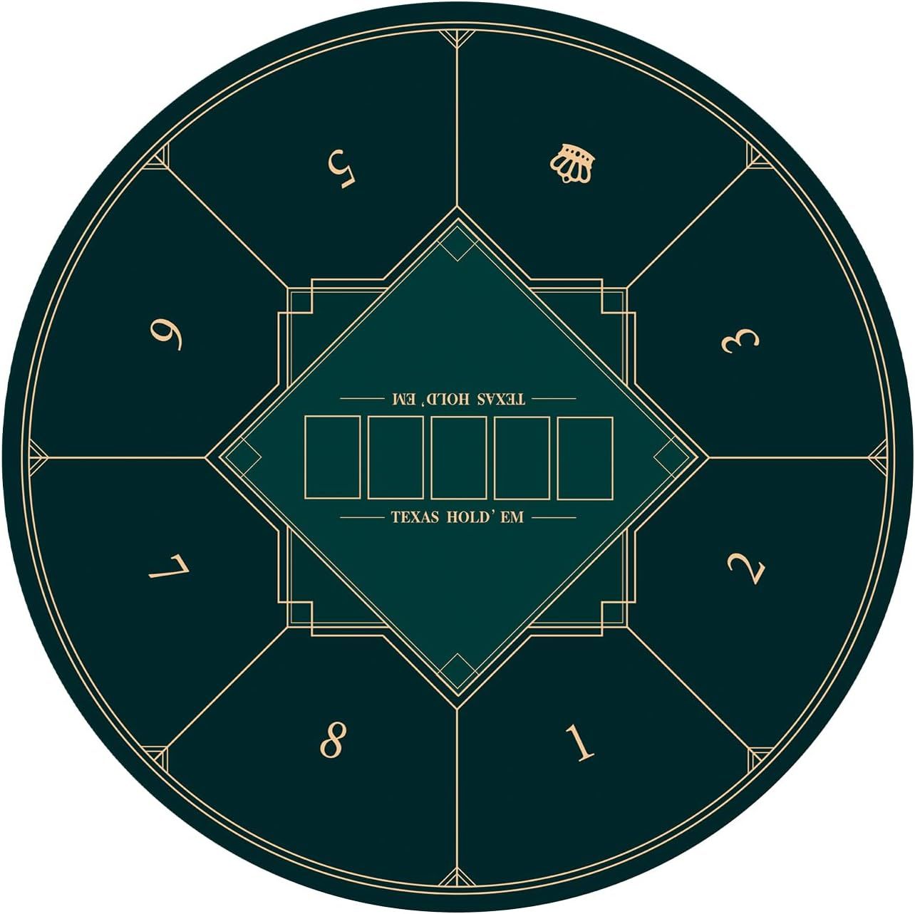 nuveti 31 inch Round Poker Mat for Texas Holdem