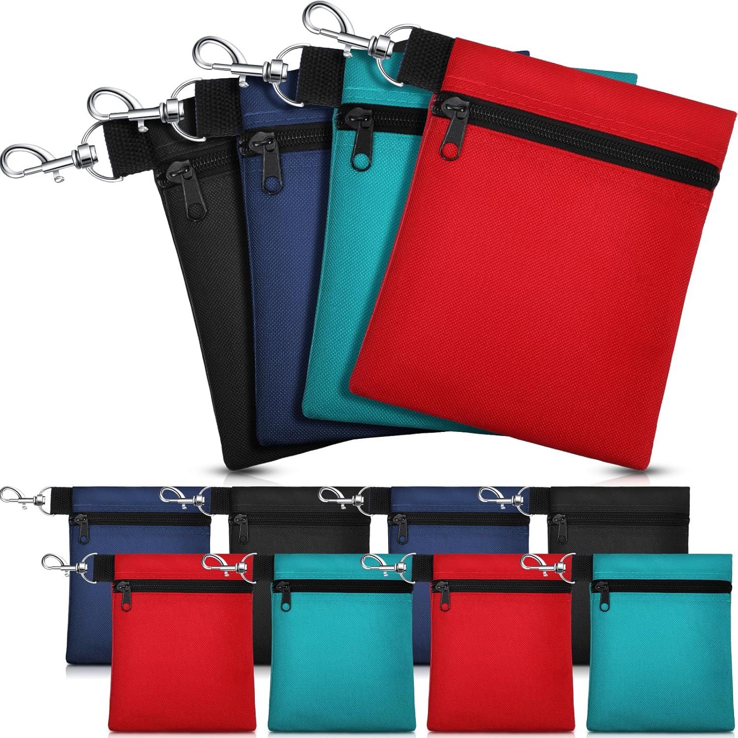 Golf Tee Bag Holder Tee Pouch Golf Ball Carry Bag with Metal Lobster Claw 12 Pcs