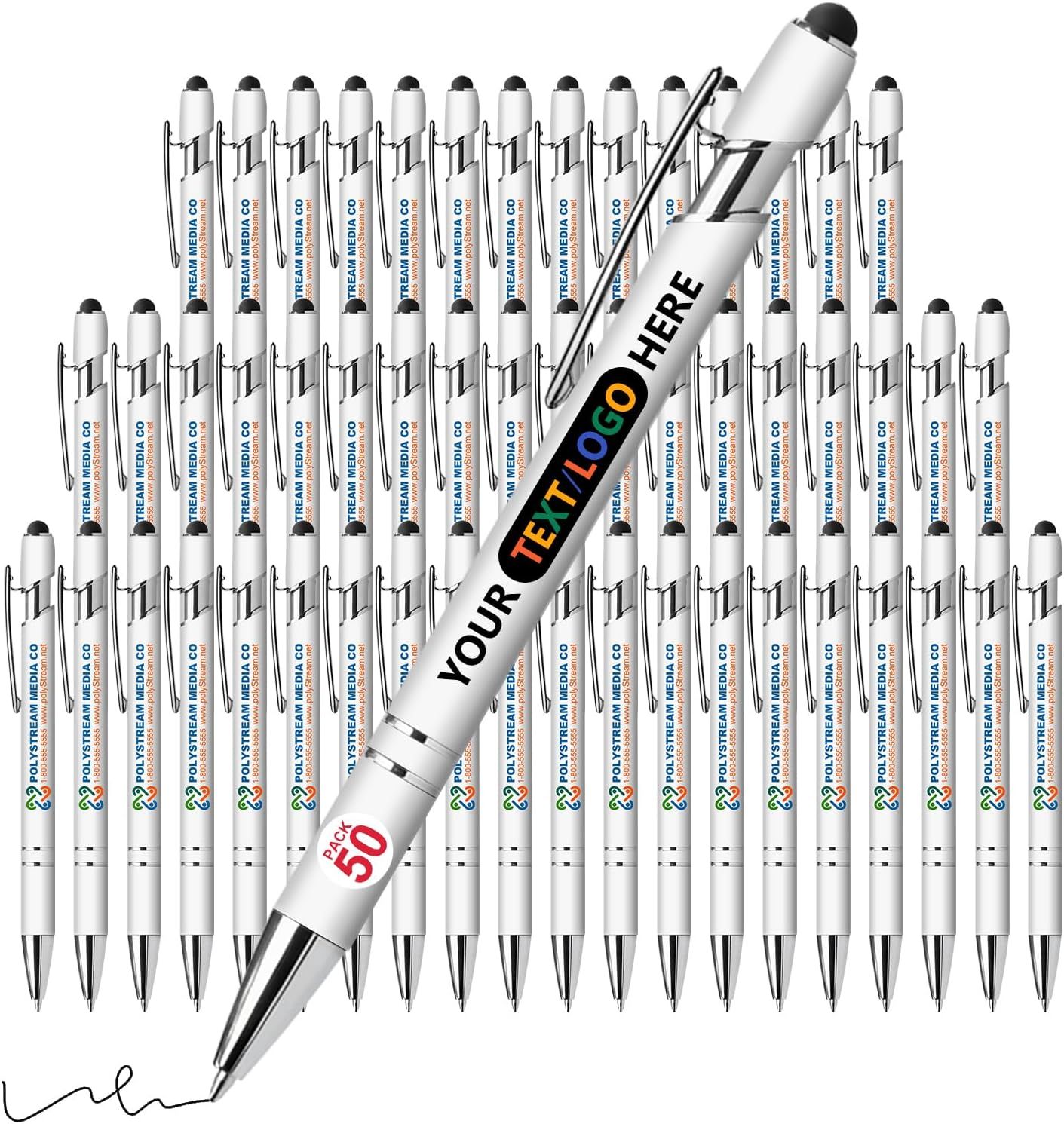 50 Pack Personalized Pens with Stylus