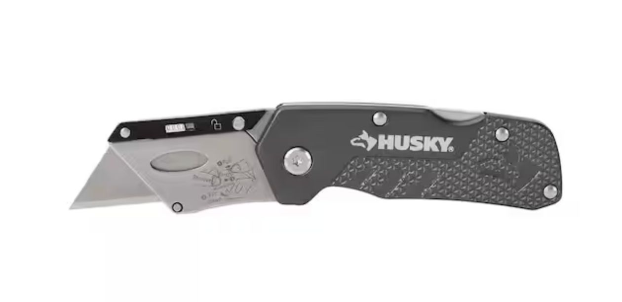 Husky Compact Folding Lock Back Utility Knife