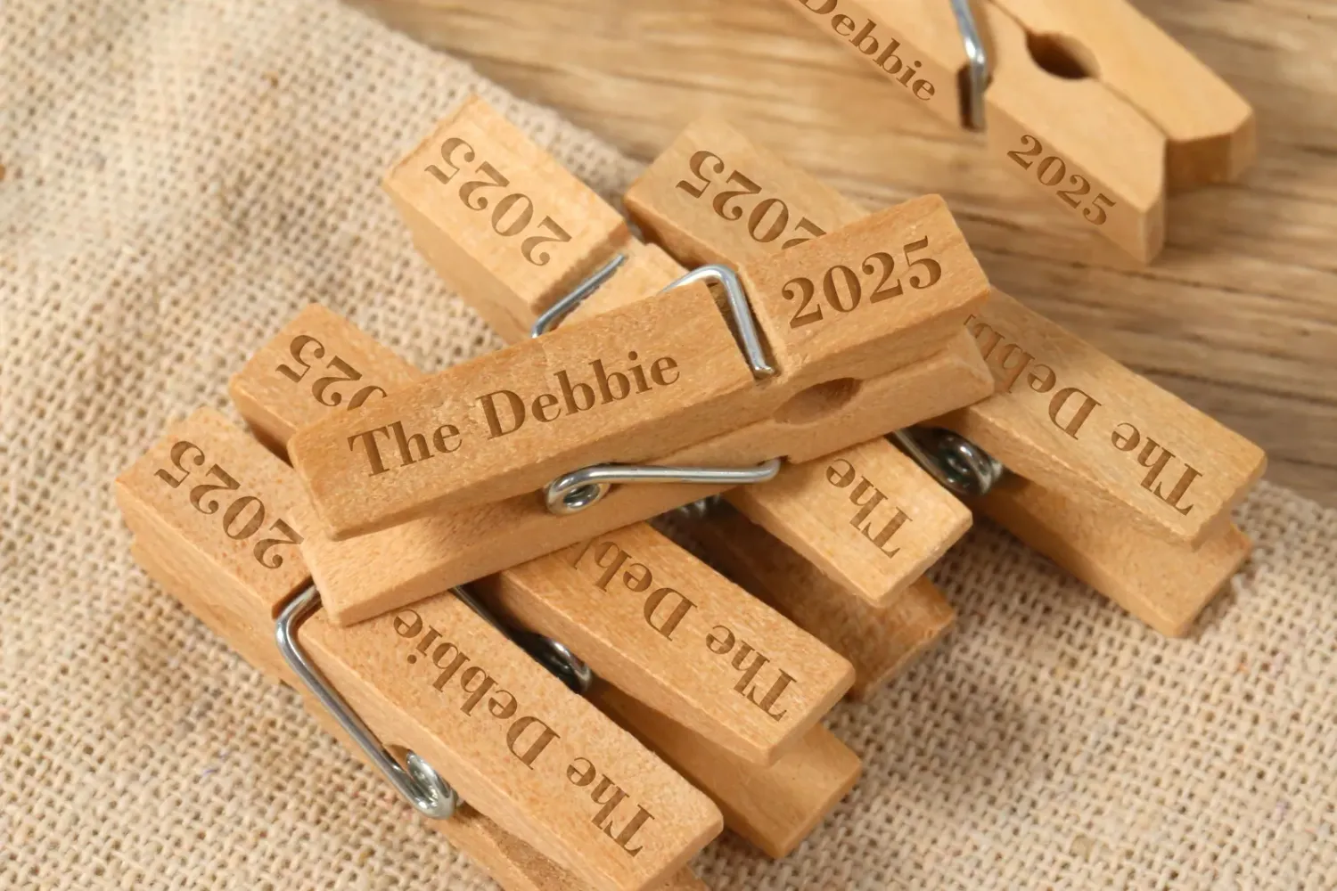 Customised Engrave Wood Clothespins