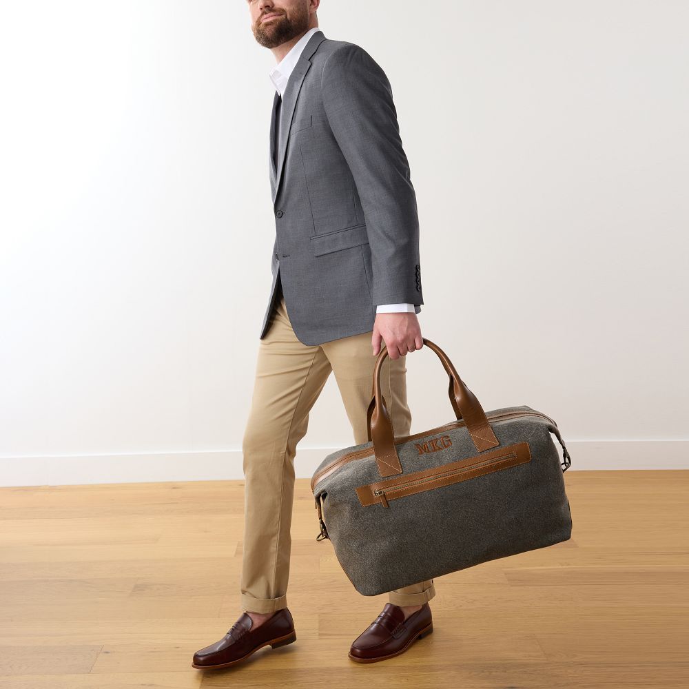 WYATT CANVAS AND LEATHER WEEKENDER Men's - Custom Embroidery Available*