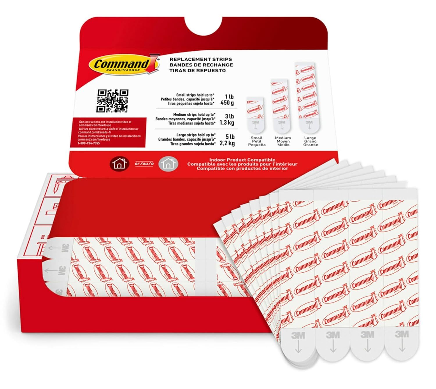 Command Indoor Large Replacement Strips 20 PK
